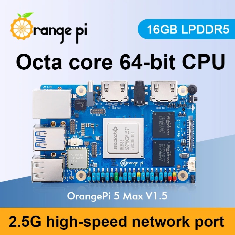 RoRuSOrange Pi 5 Max 16GB V1.5 - đánh giá và giá Rk3588 Mini Pc Board