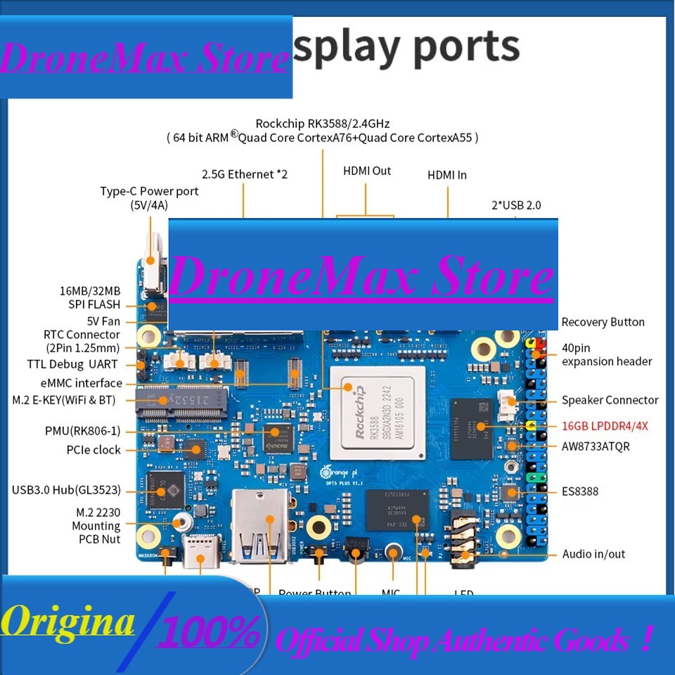 DroMaRockchip Single Board RK3 - đánh giá và giá Orange Pi 5 Plus 32Gb